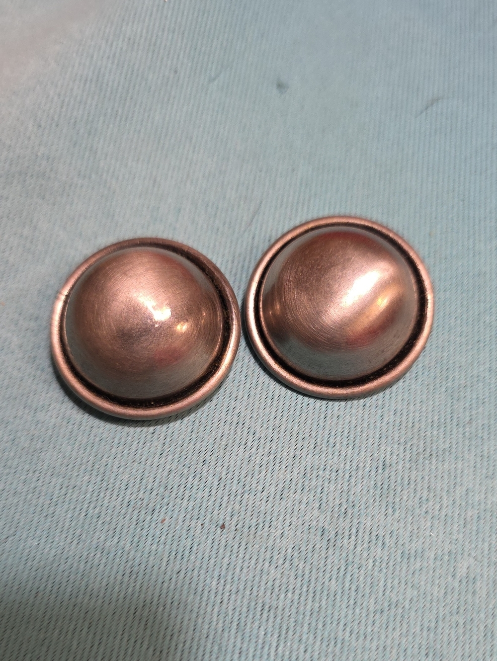 Round Dome Silver-Tone Clip Earrings